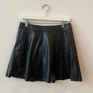 Faux Leather Skater Mini Skirt